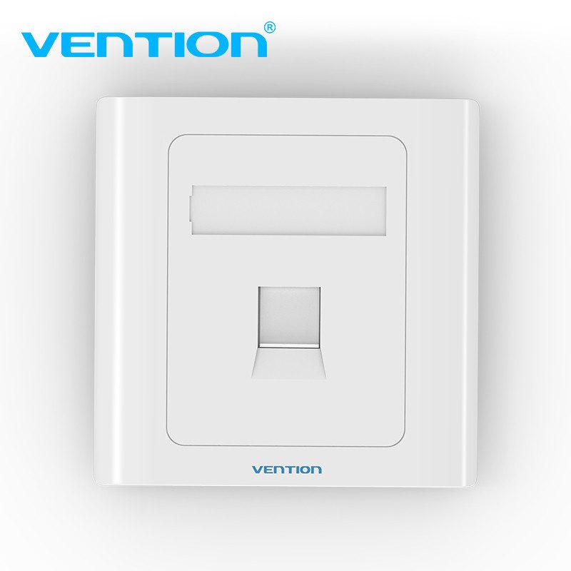 Vention Faceplate RJ45 Wall Plate Single - 1 Lobang